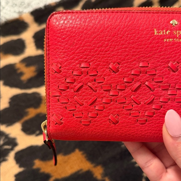 Kate Spade Red Textured Wallet - Picture 2 of 8